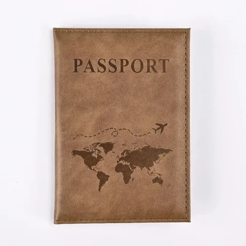Imagen 2 del producto Funda para pasaporte de avión Unisex, funda para pasaporte de viaje para hombre y mujer, billetera para pasaporte bonita de cuero rosa, tarjetero para chica