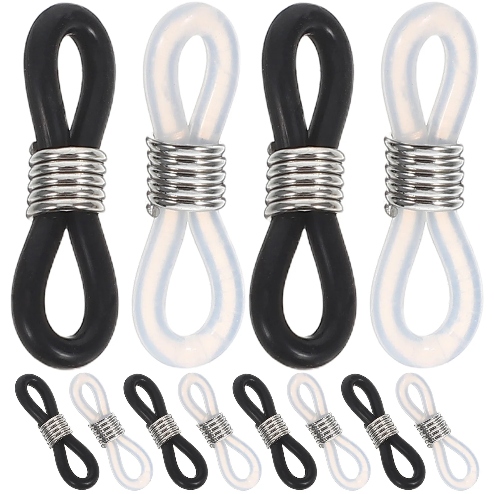 

12Pcs Non Slip Rubber Rings for Eyeglass Chain Black White Vintage Adjustable Eyeglass Holder Connector Accessories