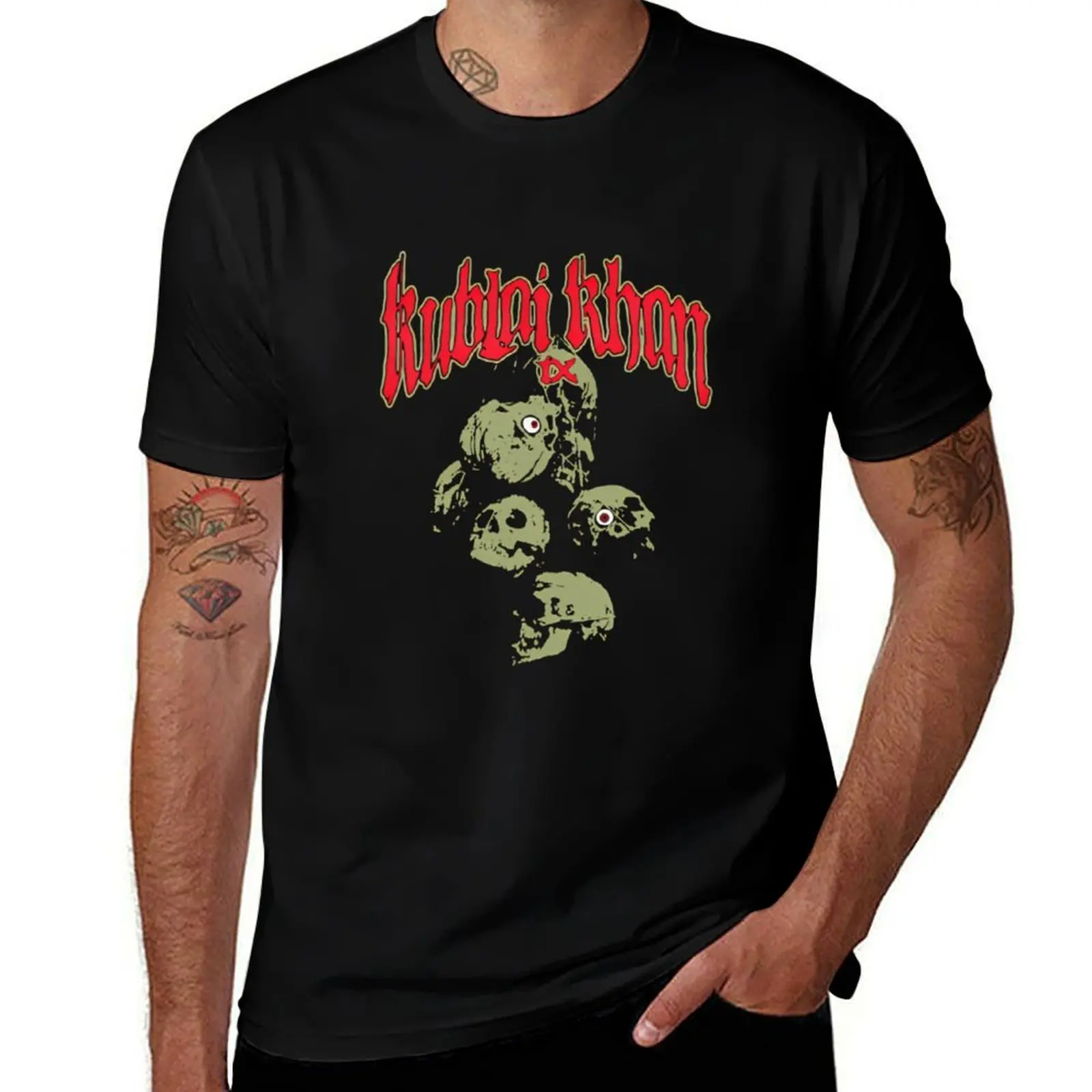 Kublai-Love-Khan-Kiss-Tx T-Shirt Work Outdoor for Men T-Shirt