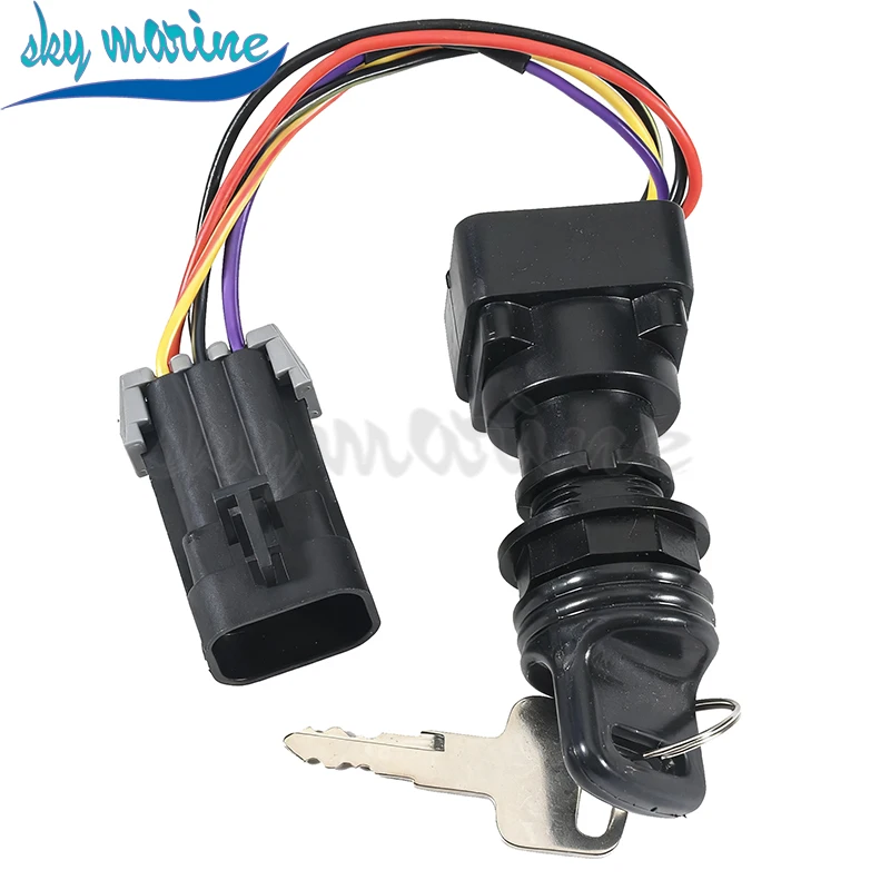 87-897716K01 3-Position Ignition Key Switch W/Harness 897716 8M0059686 for Mercury Marine Quicksilver Outboard Motor Replaces