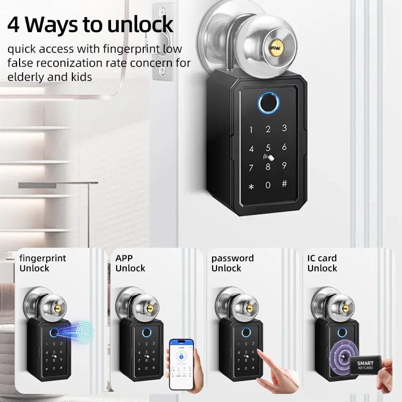 Smart Key Storage Boxes Finger Print Code Lockbox Entry Safe Key Box Lock Box for House Apartment