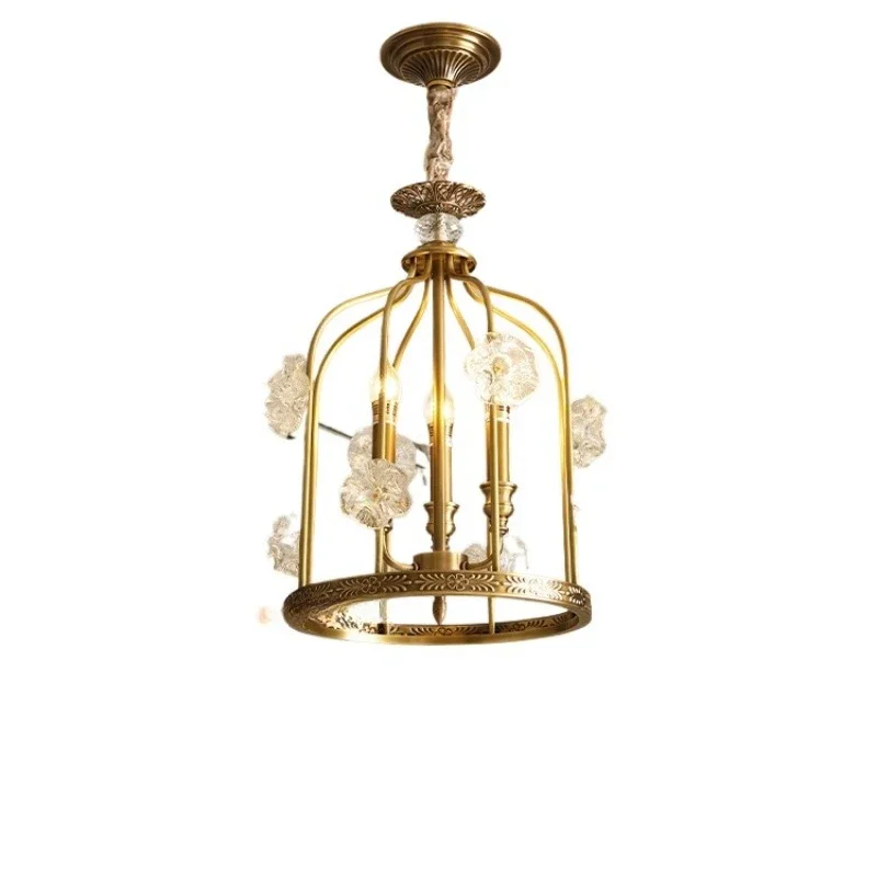 

French light luxury all-copper chandelier 2025 new high-end atmosphere porch aisle restaurant chandelier