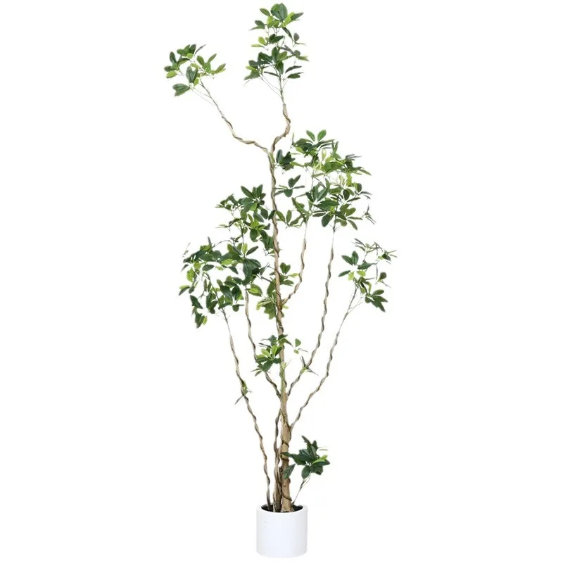 

Light luxury high-end simulation duck foot wood green plants, indoor living room hotel facade decoration