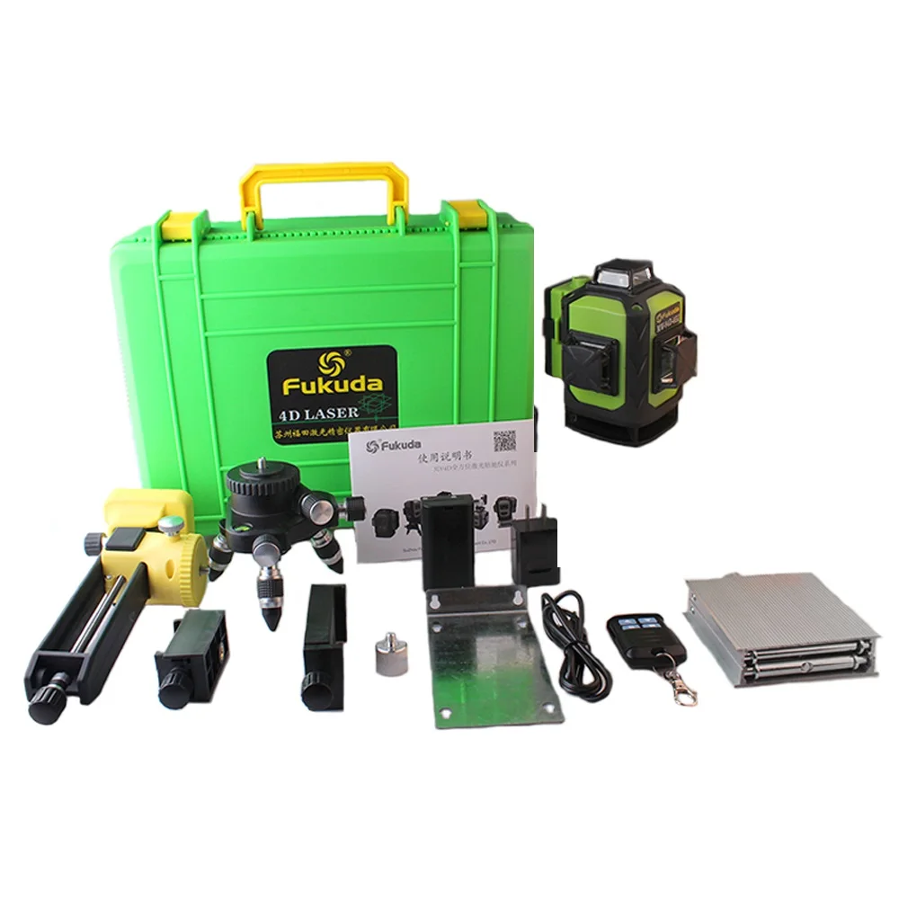 Good quality 4D Green Self-Leveling 360 degree Horizontal&Vertical 16 lines laser level 4d/Fukuda 4D laser level