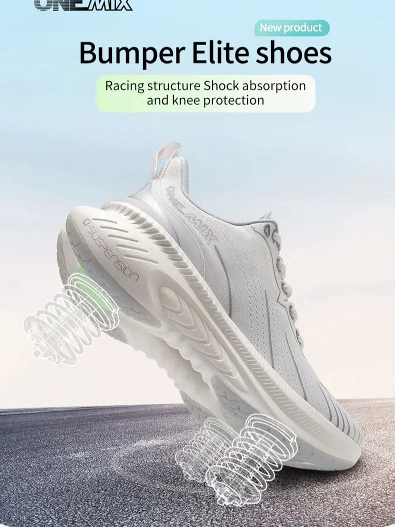 ONEMIX nowe amortyzujące buty do biegania dla mężczyzn odpowiednie ciężkie biegacze zasznurować sportowe damskie antypoślizgowe sportowe męskie trampki — zdjęcie 2