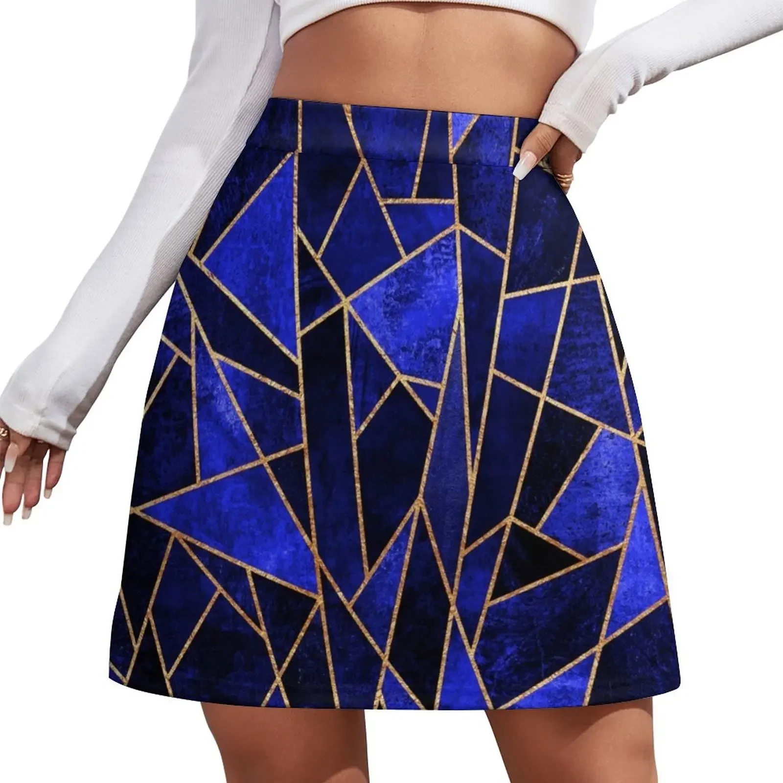 

Shattered Sapphire Mini Skirt women clothes korean style clothing dresses for prom