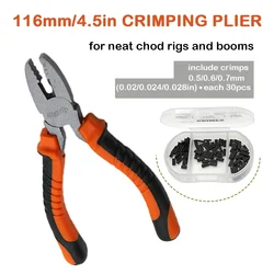 1 Set/100pcs Carp Fishing Crimp Tool For Neat Chod Rigs And Booms Fluorocarbon Stiff Crimps 0.5/0.6/0.7mm Accessories
