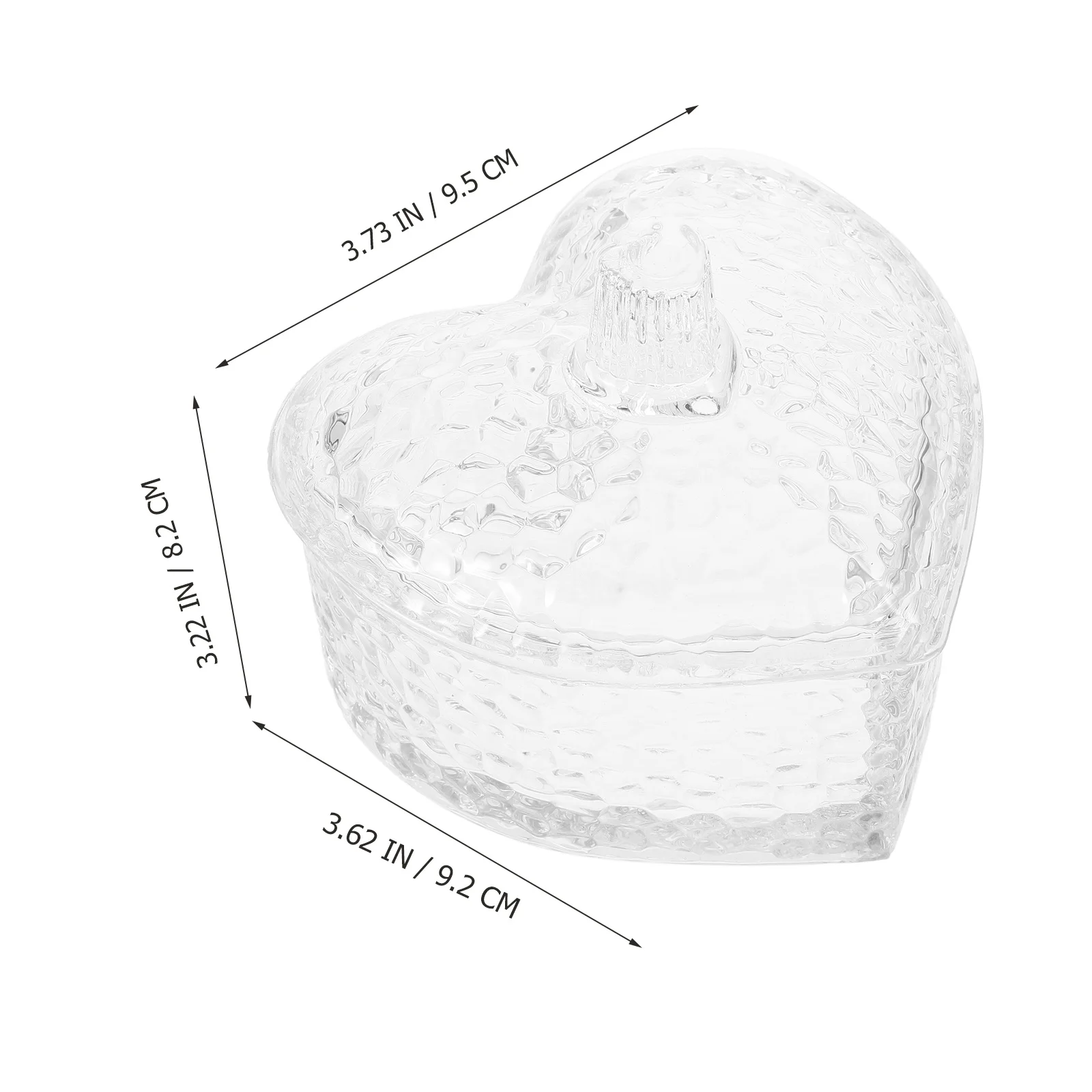 

Glass Jewelry Storage Jar Heart Shaped Clear Container for Small Accessories Organizing Box Ring Earring Trinket Holder Candy