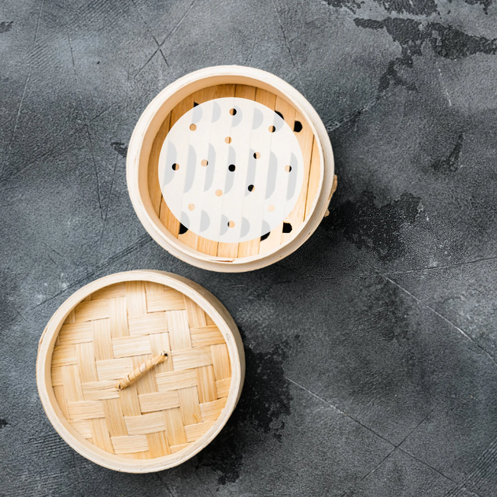 

400 Pcs Round Steaming Paper Liners Non Stick Anti Skid for Buns Dumplings Steamer Filter Pan Kitchen Steam Supplies