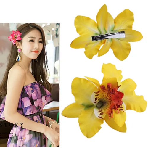 Lovely Hair Clips for Girls Non Slip Hair Barrettes for Photoshoot Fresh Style Orchid Flower Shape Design Hair Pins