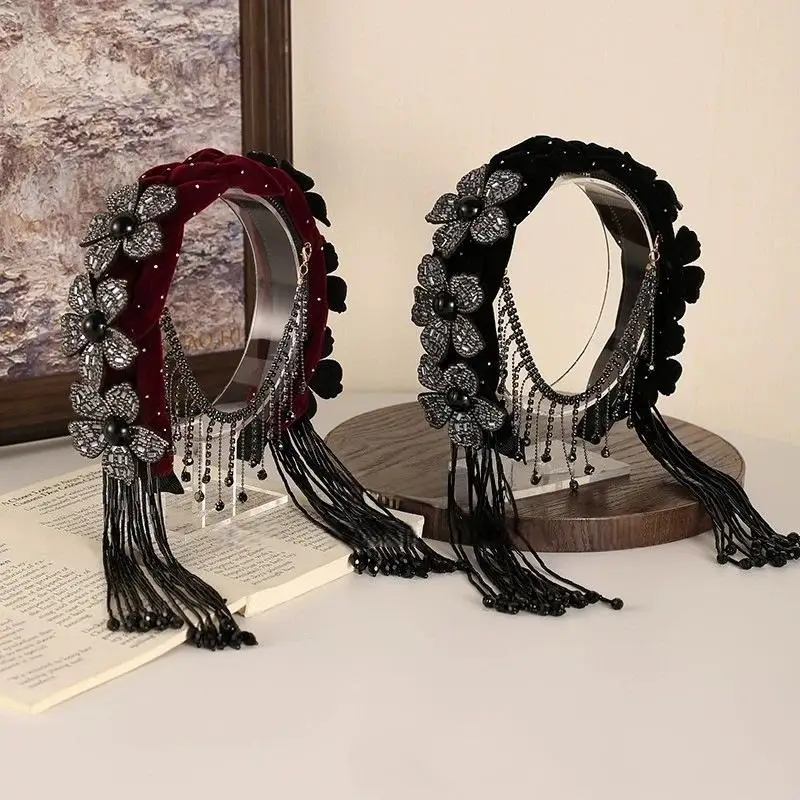 طوق شعر على شكل زهرة من حجر الراين اللامع للعرائس، عصابة رأس لحفلات الزفاف، هدايا لغطاء الرأس