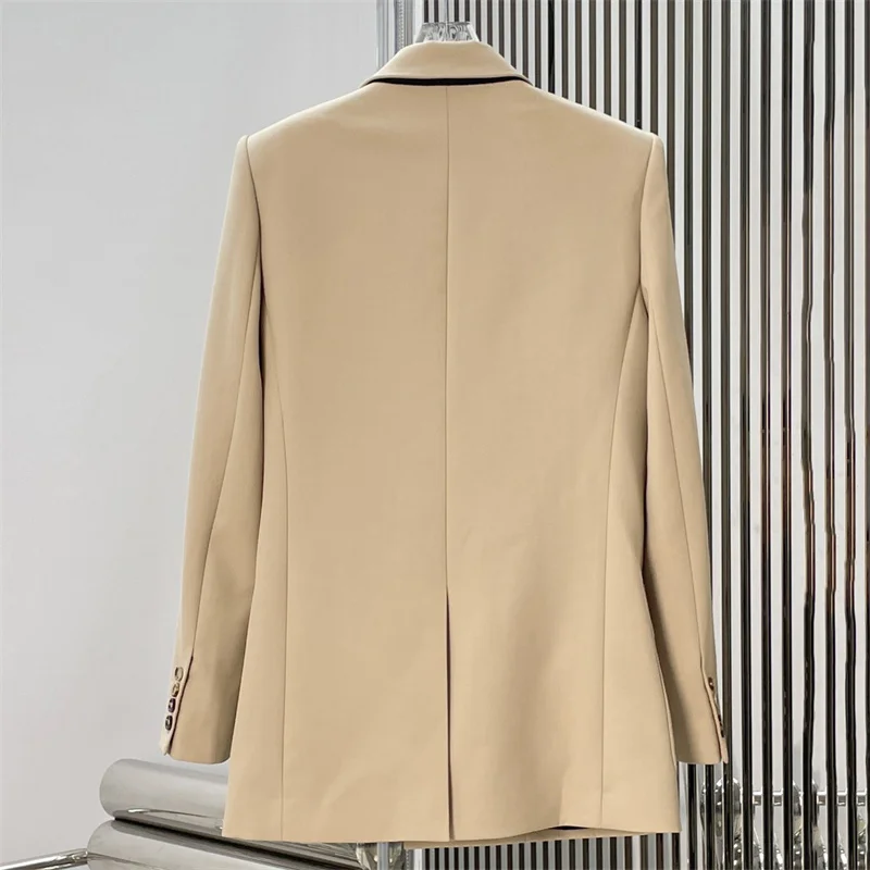 Women's jacket 2026 summer new double breasted slim fit women's long sleeved top Wool blend women's suit jacket Women's coats