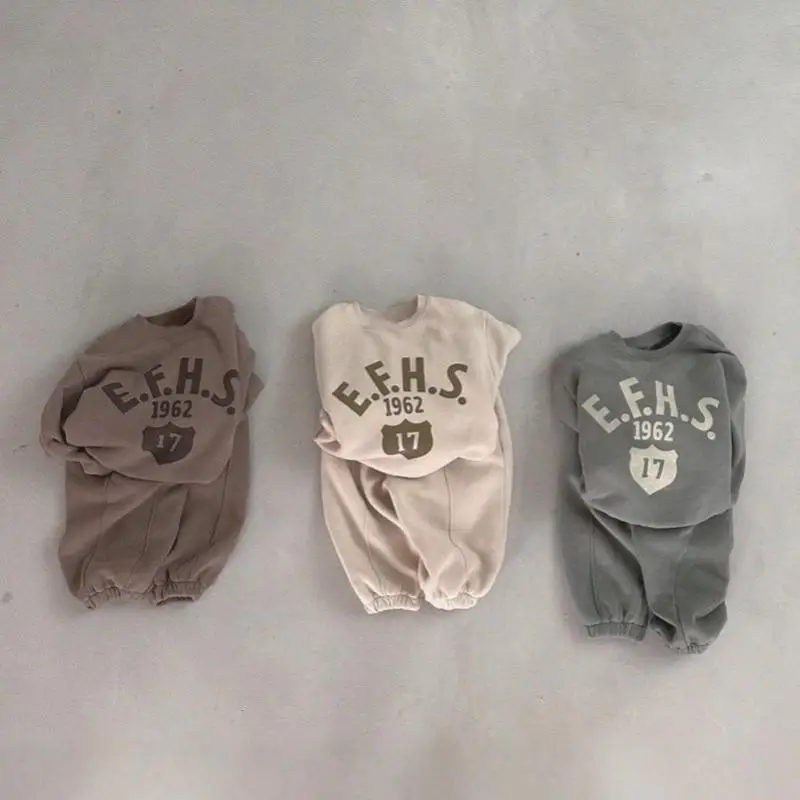 

2025 Autumn New Baby Long Sleeve Clothes Set Infant Girls Letter Print Sweatshirt + Sweat Pants 2pcs Suit Boys Casual Outfits