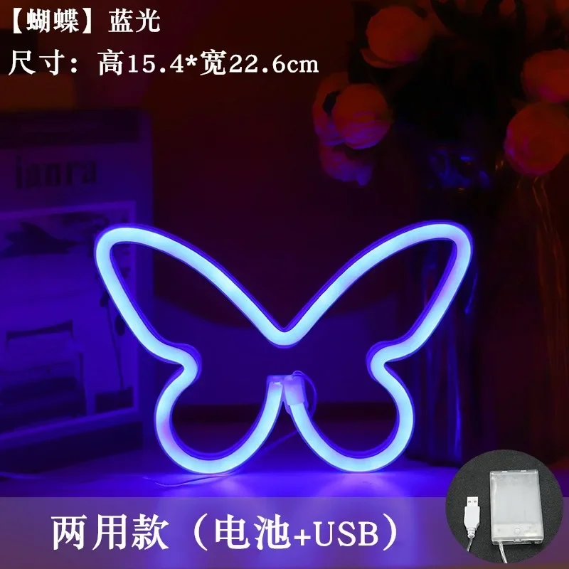 LED Butterfly Shape Neon Sign for Wall Home Bedroom Party Decoration Neon Lamp Kids Birthday Grils Holiday Gift Neon Night Light