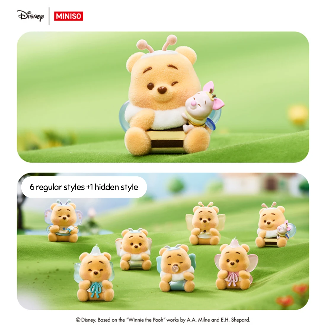 Caja Sorpresa Disney Winnie the Pooh, Mini Figura Coleccionable de Oso Lindo con Mariposa, Juguete Decorativo para Escritorio