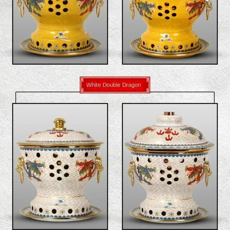 Eco-Friendly Cloisonne Copper Hot Pot Single Meal Design Oil & Alcohol Compatible Premium Red Hotpot with Elegant Design