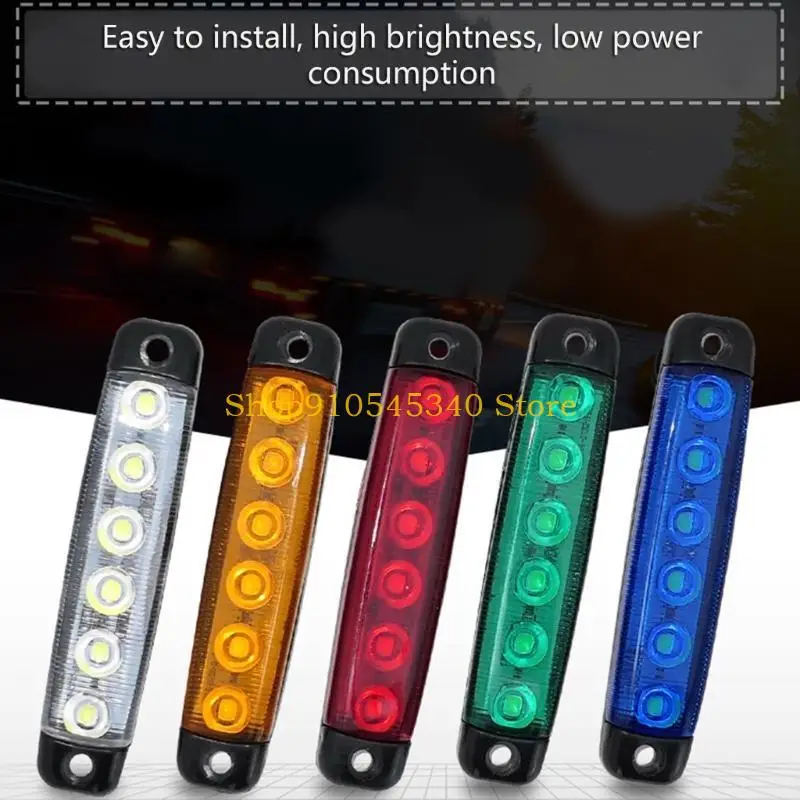 

U2JA 12-24V 6 LED Rear Light for Truck Trailer Side Marker Turn Lamp