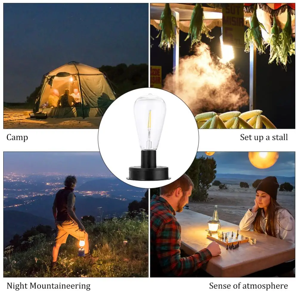 1pc Solar LED Tungsten Filament Bulb Lamp 2800K Garden Night Light 7cm/8.5cm Fence Lights For Outdoor Lamp Bulb Decorative