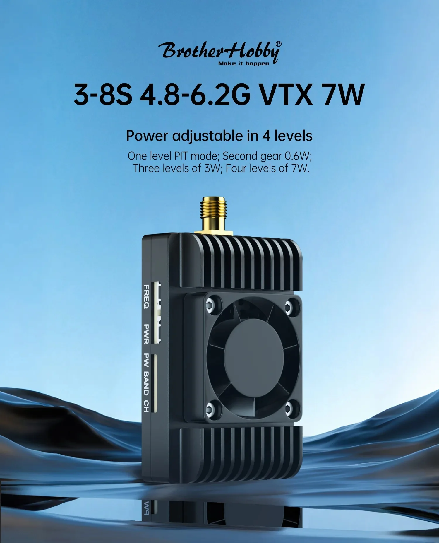 BrotherHobby Avenger 3-8S 4.8-6.2G VTX 7W SMA DC 5V 96CH