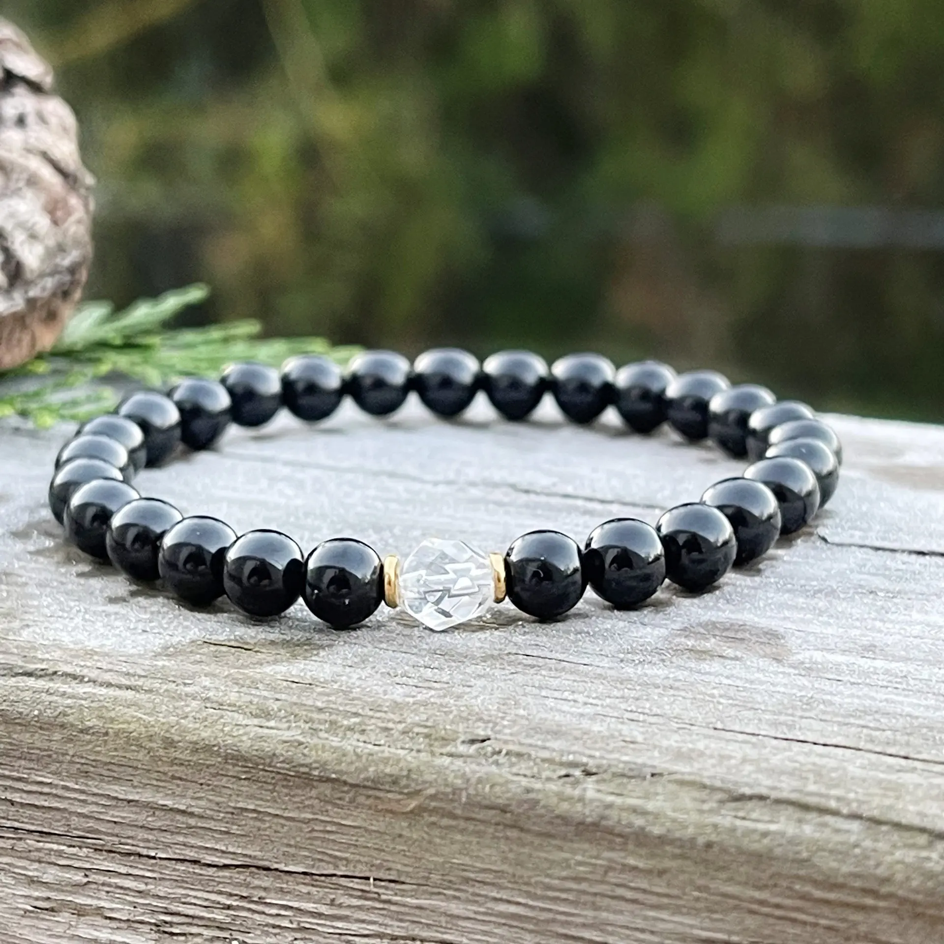 OAIITE Black Onyx Charm Bracelet for men women Natural Stones Yoga Meditation Healing Reiki Wristband Great Gift For Couple