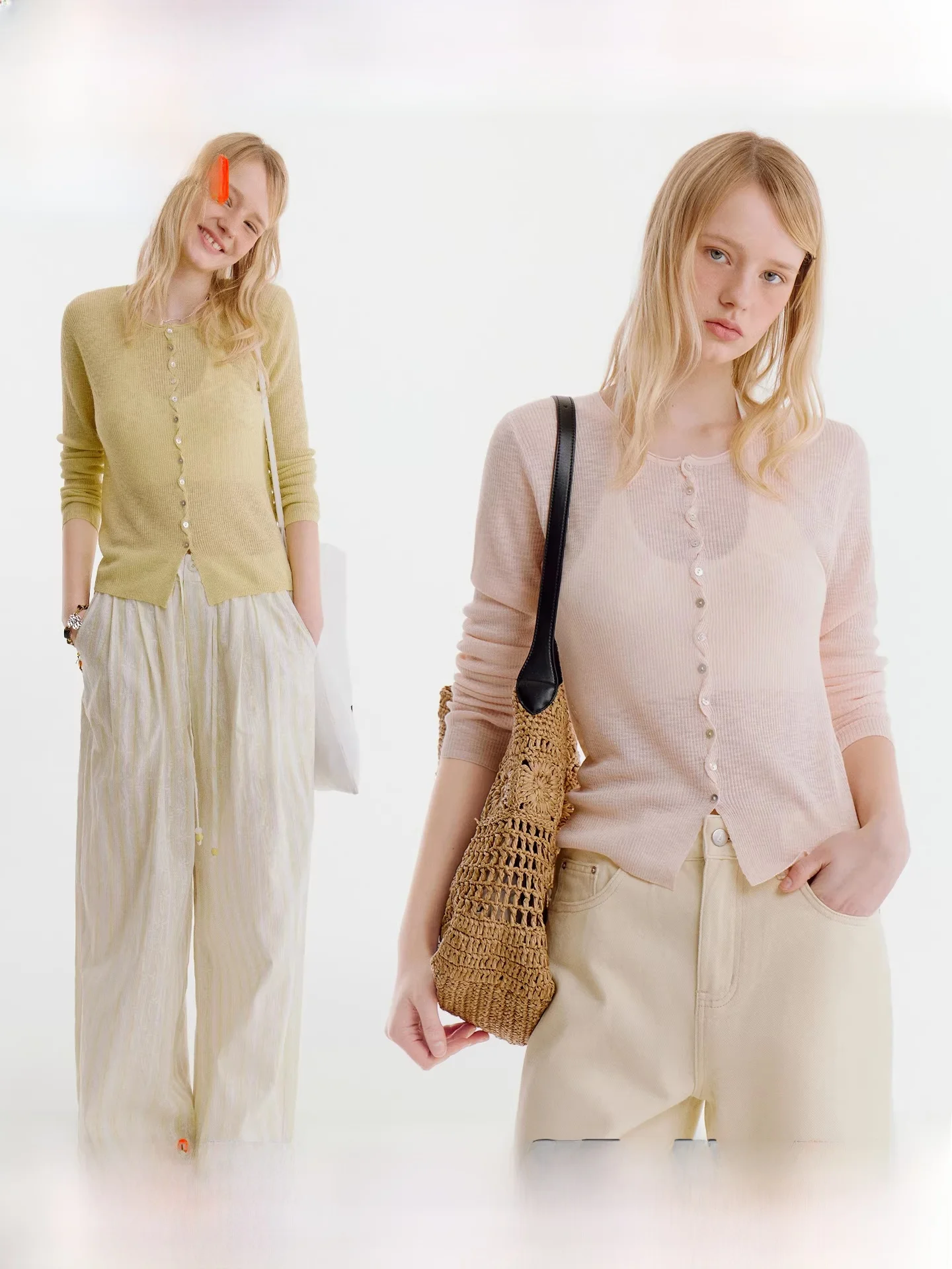 

Вязаный свитер Fano Early Spring Lazy Sle с круглым вырезом и пуговицами для женщин, создающий ощущение молодости и свежести