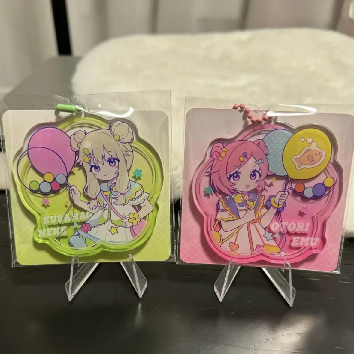 Kusanagi Nene Otori Emu Anime Chaveiros, Pingente de mochila bonito, Suportes acrílicos, Model Desk, Cosplay, Desktop Ornamento Presentes