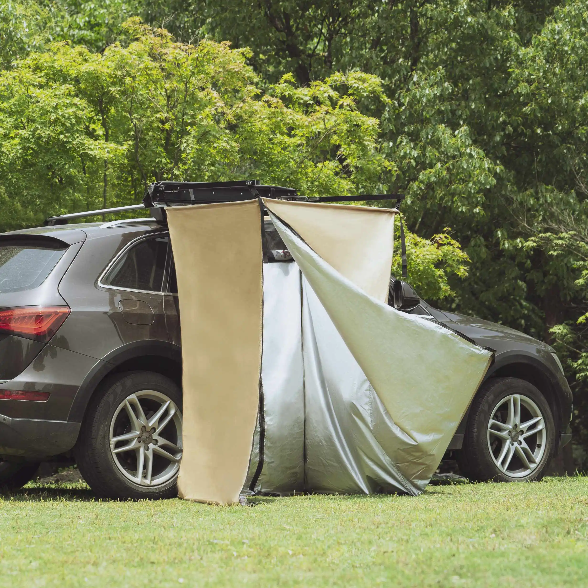 Car Accessories Quick Open Aluminum Alloy Retractable Camping Vehicle Off Road Roof Side Shower Tent For CarsATV&UTV