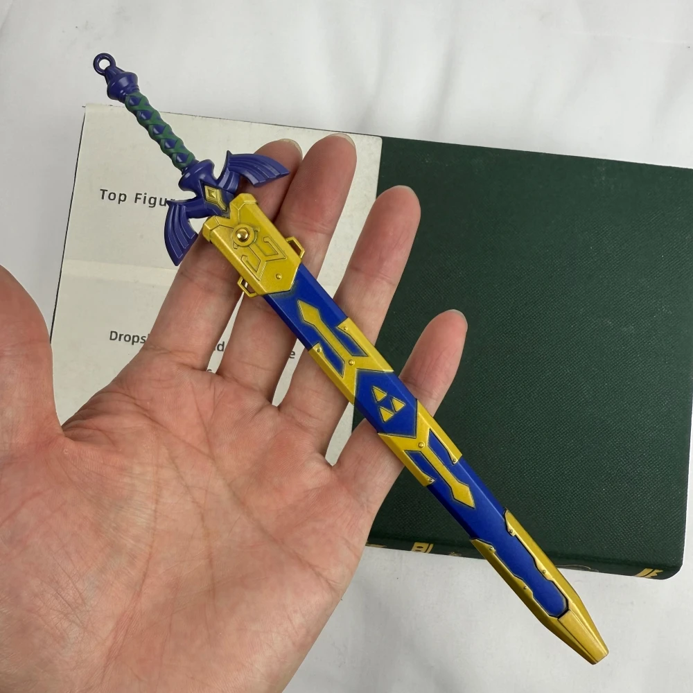 Master Sword Toy Model - 22cm (8.66in) Non-Sharp Blade - Realistic Replica with Spring Release Scabbard - Perfect for Zelda Fans