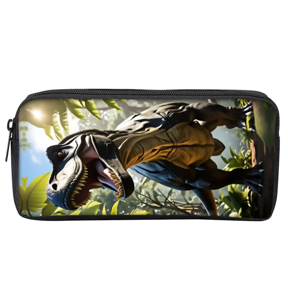 Einschichtiges Federmäppchen mit Dinosaurier-Aufdruck für Jungen/Mädchen, beste Geschenke, 2D-Flach-Cartoon-Schulbedarf, Federmäppchen für Kinder