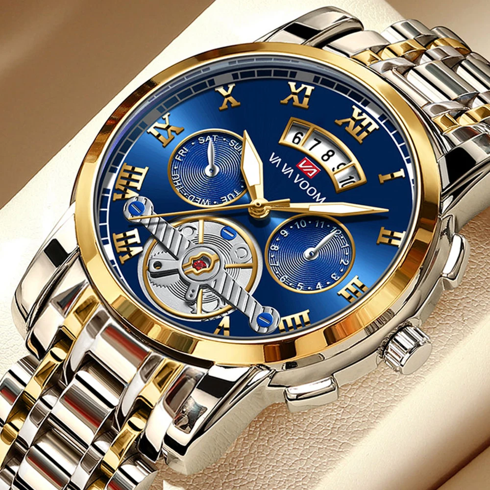 VA VA VOOM Top Brand Dropshipping Quartz Watch Men Masculino Luxury Luminous Wristwatch Imitate Sports AAA Men Watches Relogio