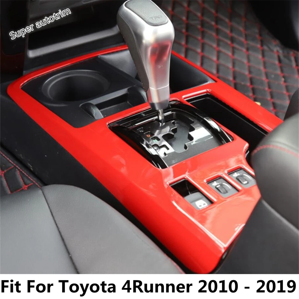 

Central Control Shift Gear Panel Water Cup Frame Decoration Cover Trim For Toyota 4Runner 2010 - 2019 Red Accessories Interior