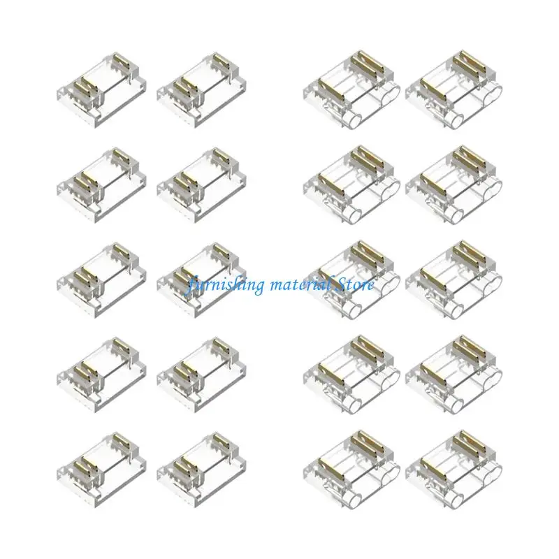 

Y5GD 10Pcs 12mm 3Pin LED Strips Clear Gapless Connectors Replacement Solderless Cover