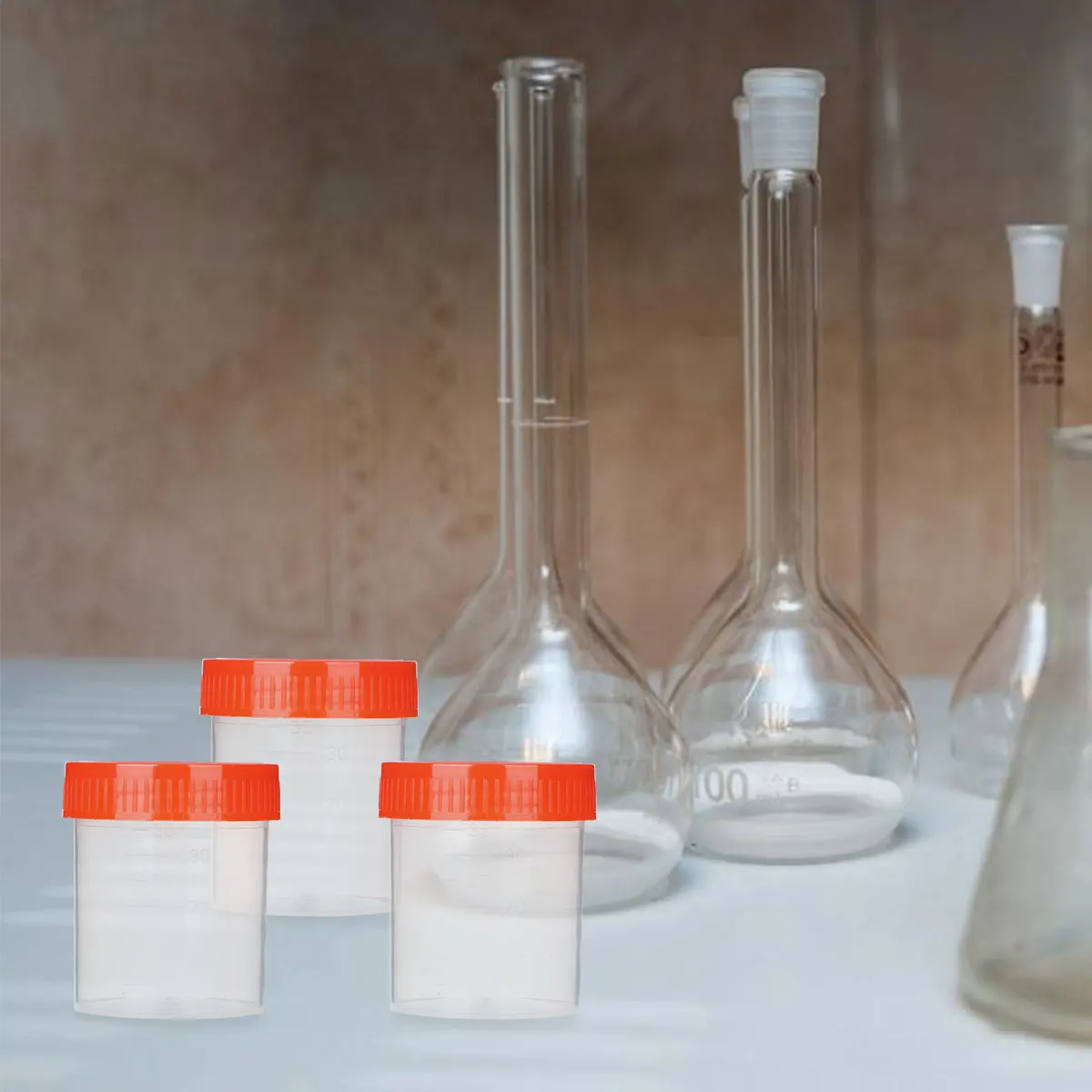 

50Pcs Test Cups 40ml Leak Proof Spiral Cover Urine Specimen Containers Laboratory Sampling Specimen Cup Urine Container