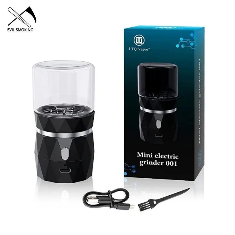 EVIL SMOKING LTQ Mini Electric Dry Herb Grinder Portable Tobacco Shredder Stainless Steel Spice Crusher Smoking Accessories