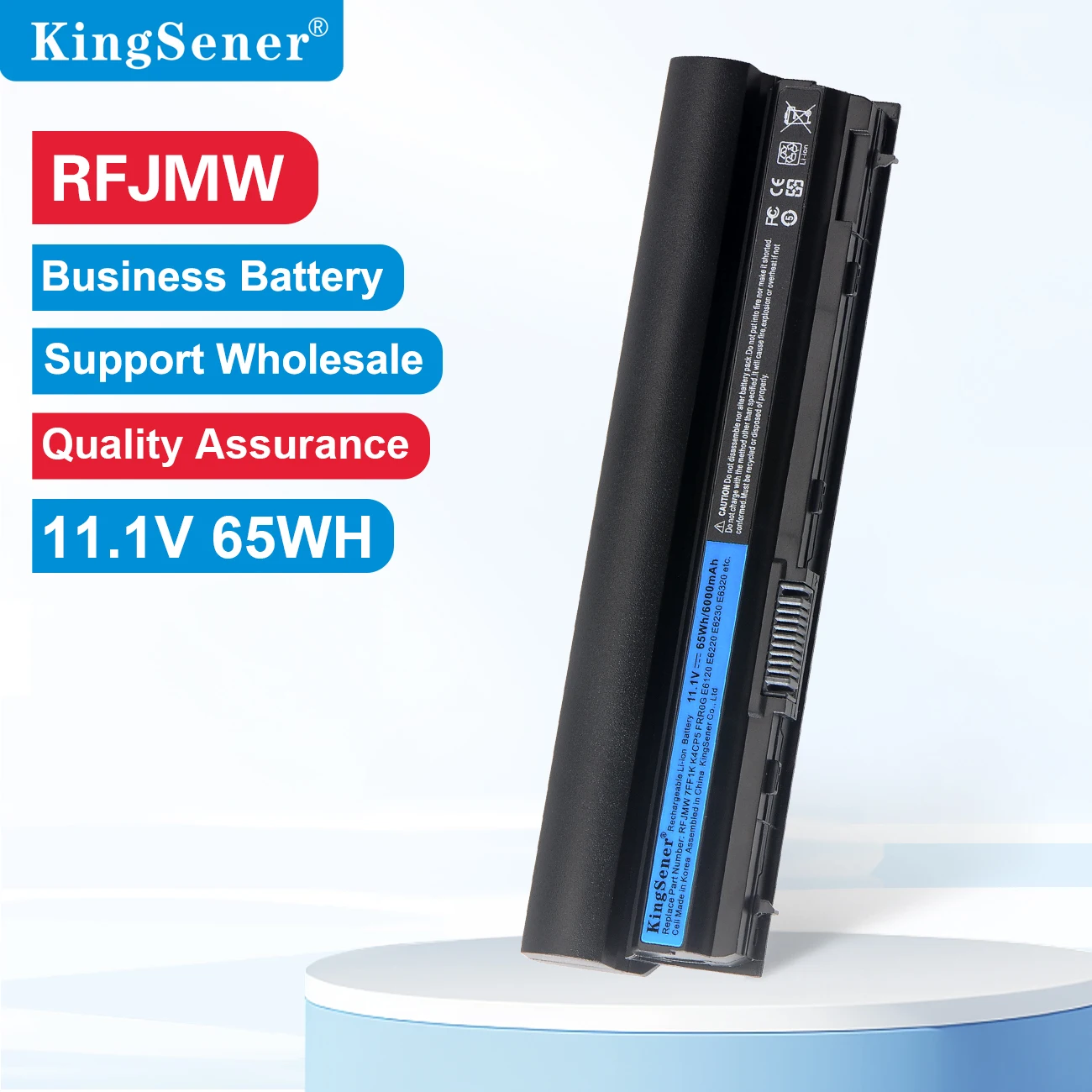 

KingSener 11.1V 6000mAh RFJMW 7FF1K Laptop Battery For DELL Latitude E6320 E6330 E6220 E6230 E6120 FRR0G KJ321 K4CP5 J79X4