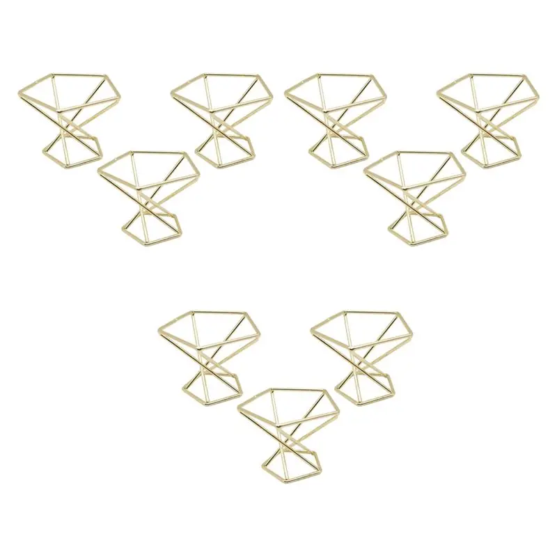 ABBY-9 Pcs Geometric Air Plant Holder Airplants Rack Metal Plants Stand Planter Shelves Himmeli Decor Tillandsia Containers