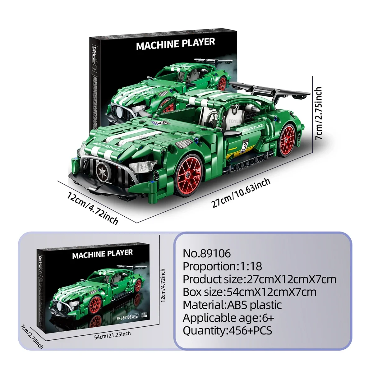 Zestaw klocków wyścigowych, 456 elementów, techniczny model samochodu wyścigowego, zabawki samochodowe z napędem pull-back dla chłopców, klocki, prezenty świąteczne