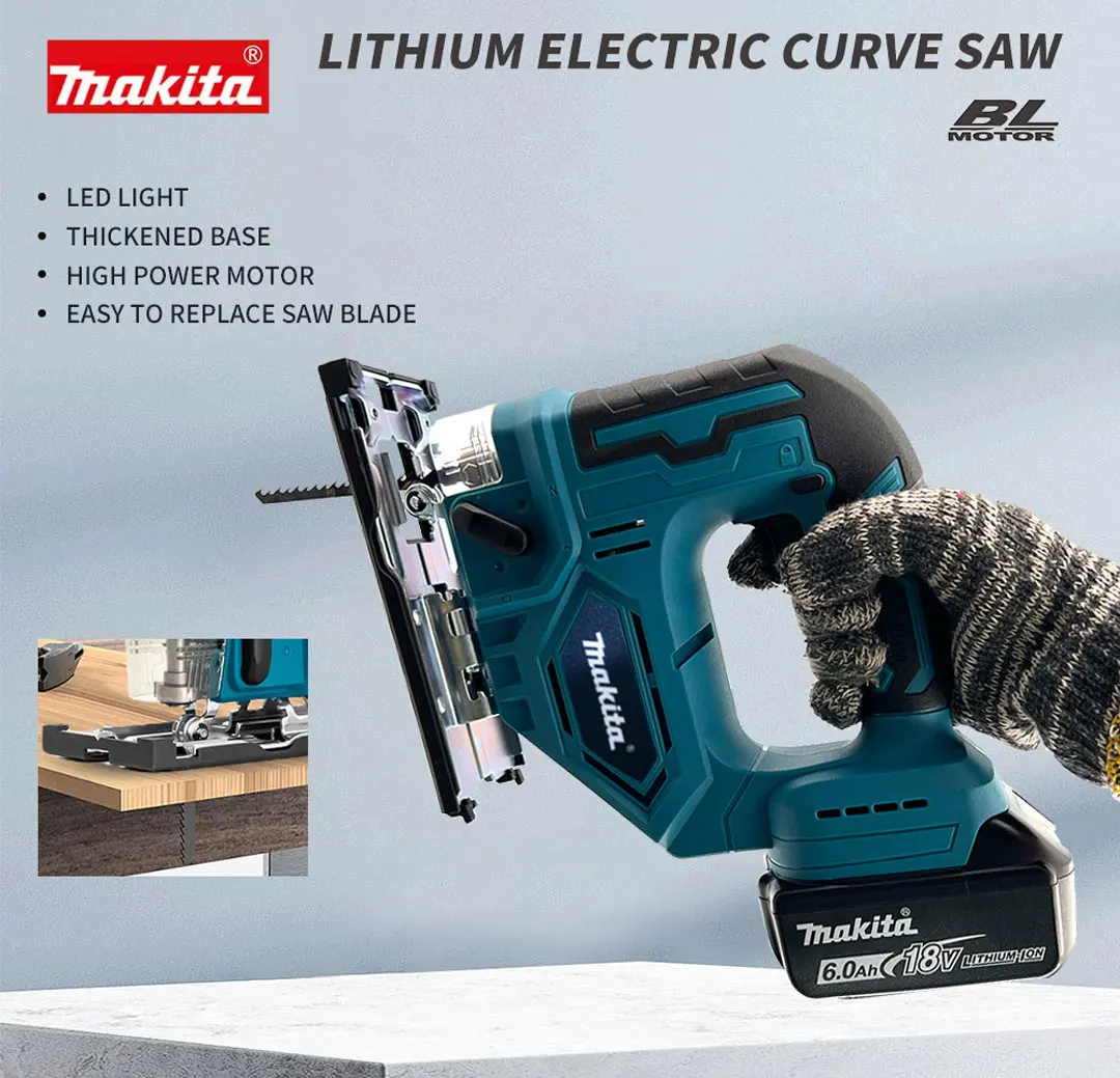 Imagem -05 - Makita Djv182 18v Brushless Jig Electric Jig Cordless Barrel Handle Jigsaw sem Bateria Djv182 Makita 18v Ferramenta de Serra