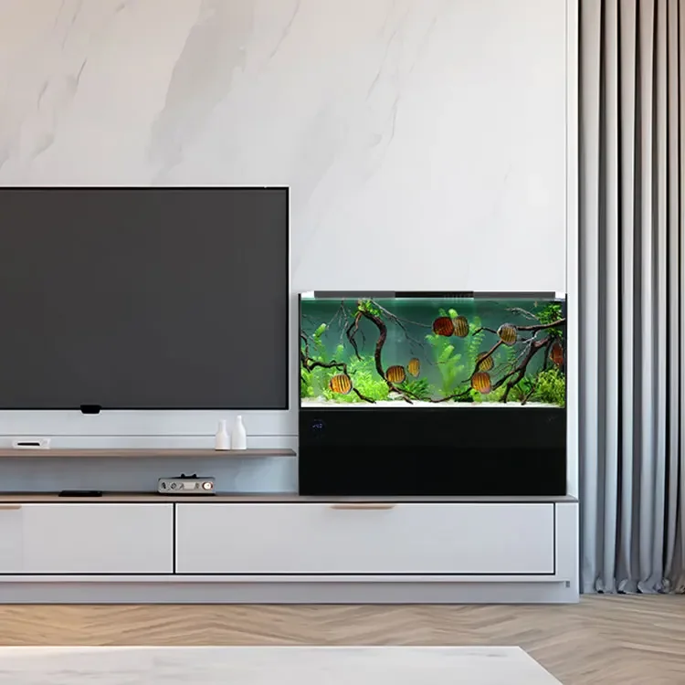 

Multiple Filtration Tabletop Glass Fish Tank Artificial Aquarium Multifunctional Desktop Fish Tank Without Base Cabinets