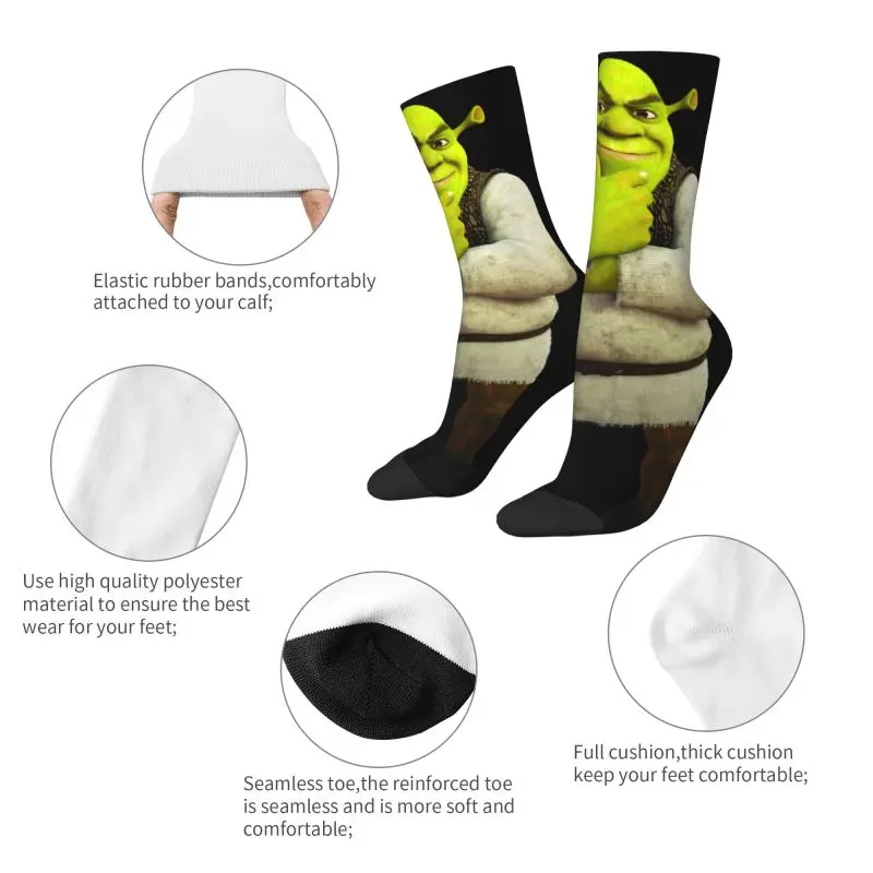 Calcetines de vestir de Monster Shrek para hombre y mujer, medias cálidas a la moda, novedad, película animada