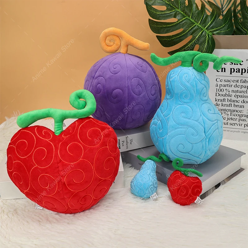 One Piece Devil Fruit Plush Figure Gum-Gum Fruit Tremor-Tremor Fruit Op-Op Fruit Soft Stuffed Toy for Kids Birthday Gifts