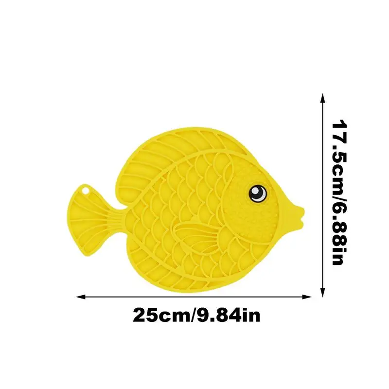 Silicone Food Mat para Pet, Slow Feeder, Fish-shaped, Eating, Puppy Enrichment Toys, Sucção Cup, Safe Dog Treat, Dog Lick