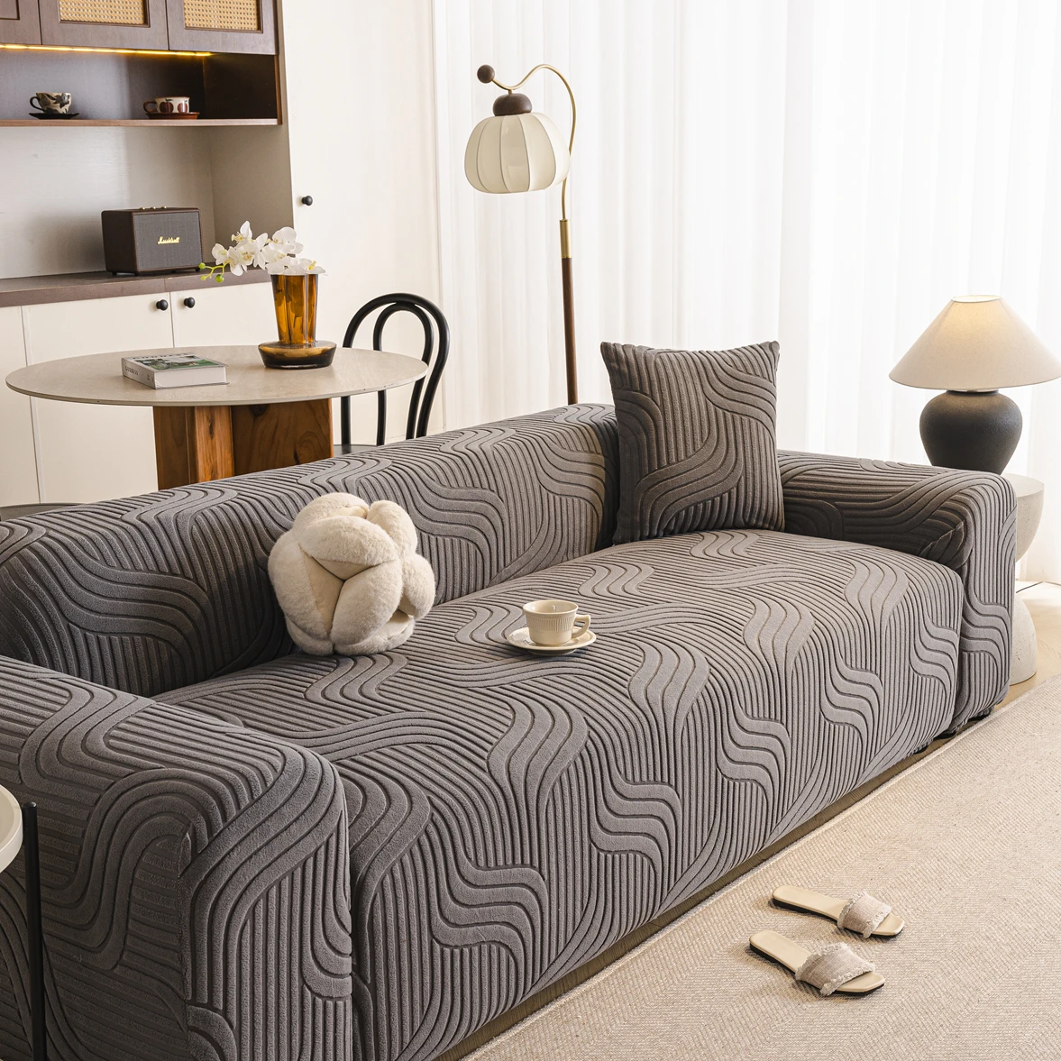 1PC Non-slip, thick high -elastic and minimalist sofa cover, fully wrapped, universal, anti-pet scratch, suitable for all season