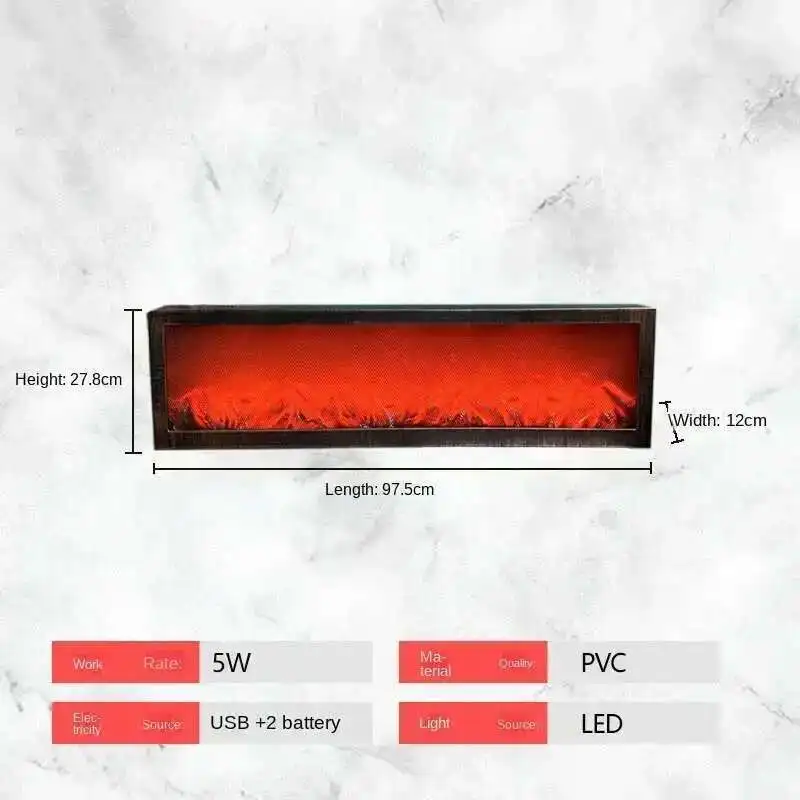 Simulated Fireplaces Home Living Room TV Cabinet Fireplace Flame Lamp Fake Firewood Flame Desktop Decoration Ambient Light