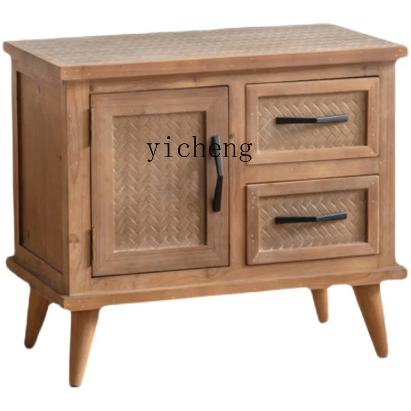 XL Small Coffee Table Storage Cabinet Distressed Side Table Chest of Drawers Wooden Vintage Bedside Table