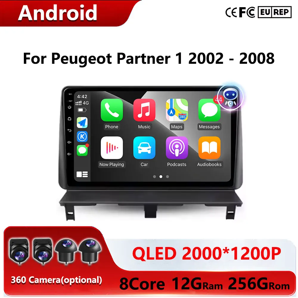 

Android Auto Multimedia Player Wifi BT Car Radio For Peugeot Partner 1 2002 - 2008 Partner Origin 1 2008 - 2011 GPS Stereo