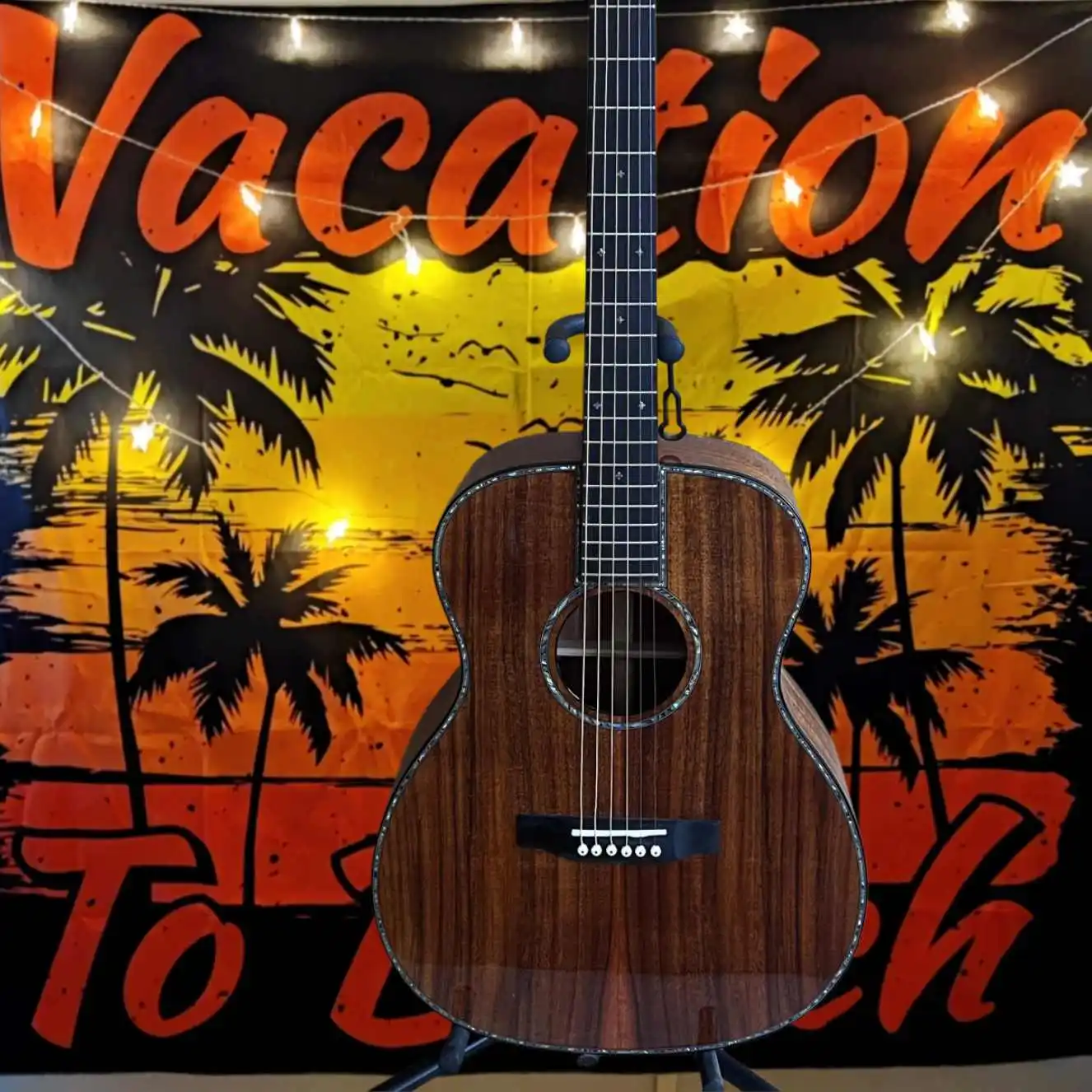 

OM42 Acoustic Guitar All Solid Wood Koa FingerBoard Picea Asperata Body Abalone Neck-through Beginner Free Shipping