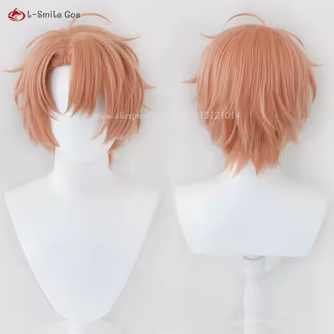 Izumi Mitsuki Cosplay Wig Short Orange Unisex Cosplay Anime Wigs Heat Resistant Synthetic Hair Halloween + Wig Cap