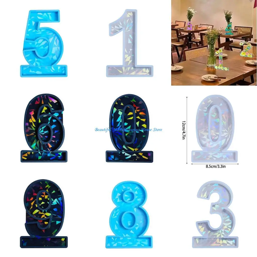 

E56A 0-9 Number Shaped Mold DIY Birthday Party Cake Decors Making Mold Cake Decorations Fondant Silicone Mould