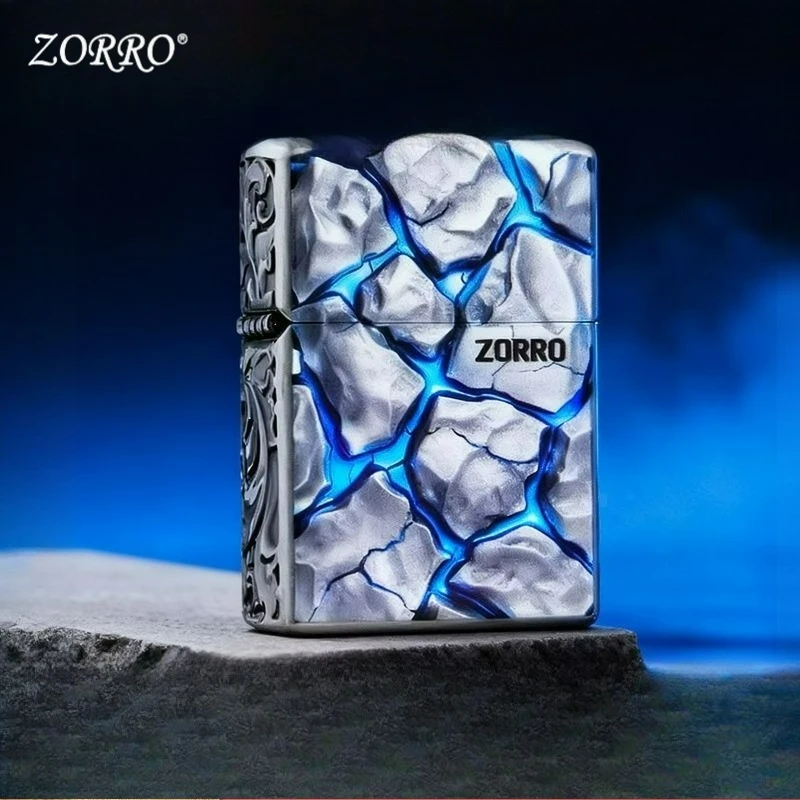 ZORRO Popular Series Split Stone Armor Machine Carving Sense Creative Color Printing Personality High Value Windproof Lighter